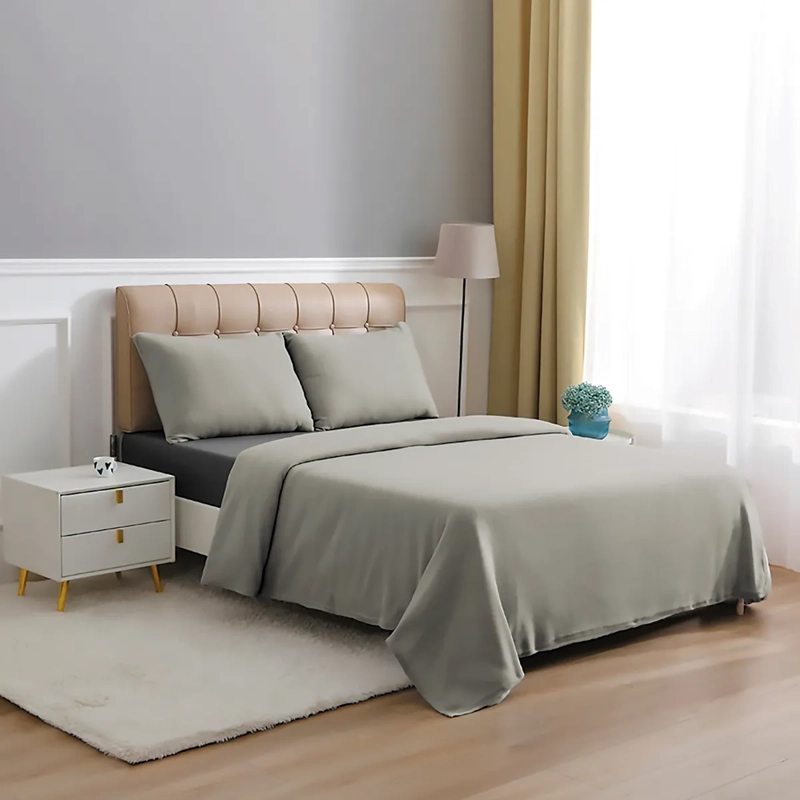 JUEGO DE SÁBANAS DORAL SENSES 2PL POLAR GRIS LISAS - 5