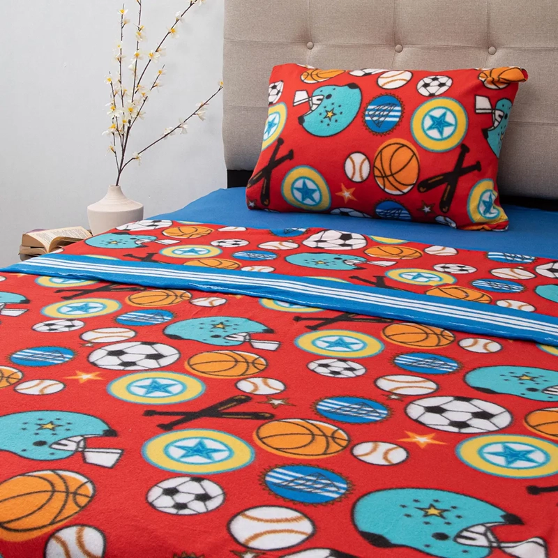 JUEGO DE SÁBANAS DORAL SENSES 1.5PL POLAR MULTICOLOR ESTAMPADAS KIDS DEPORTES - 1