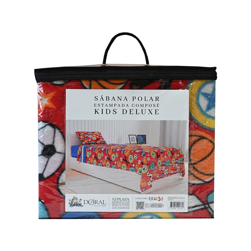 JUEGO DE SÁBANAS DORAL SENSES 1.5PL POLAR MULTICOLOR ESTAMPADAS KIDS DEPORTES - 5