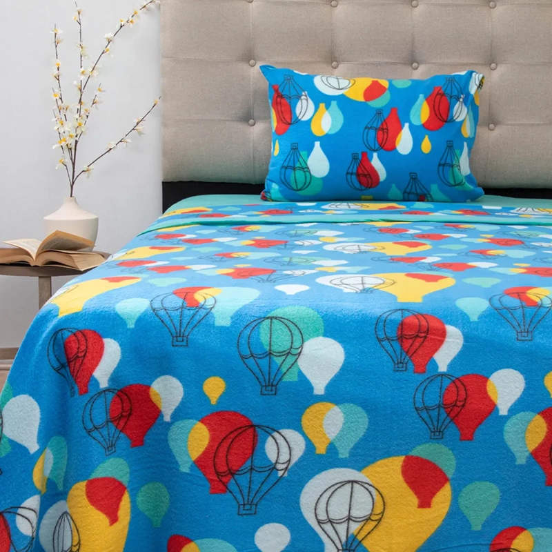 JUEGO DE SÁBANAS DORAL SENSES 1.5PL POLAR MULTICOLOR ESTAMPADAS KIDS GLOBO - 2