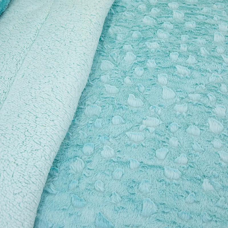CUBRECAMA DORAL PLUSH SHERPA 1.5PL D1 TURQUESA - 4