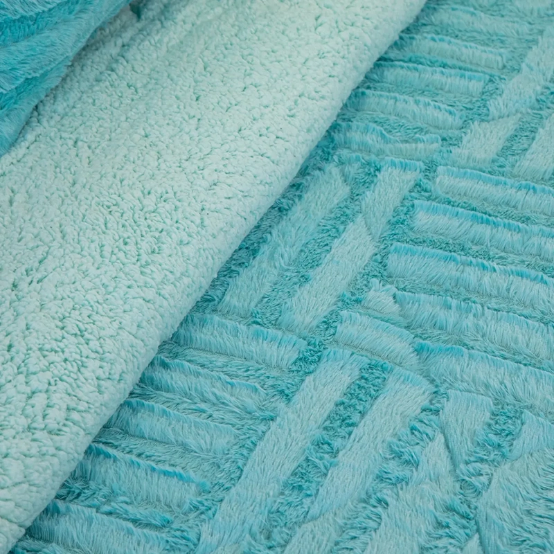 CUBRECAMA DORAL PLUSH SHERPA 1.5PL D2 TURQUESA - 3