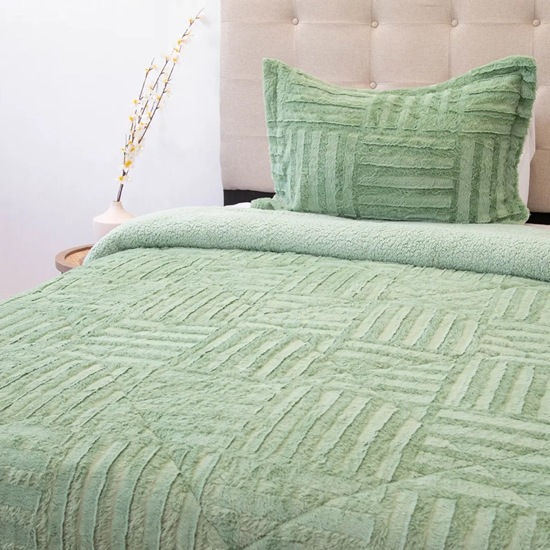 CUBRECAMA DORAL PLUSH SHERPA 1.5PL D2 VERDE - 2