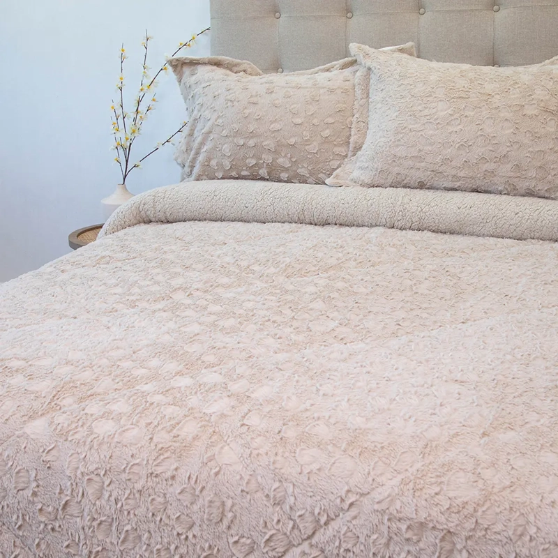 CUBRECAMA DORAL PLUSH SHERPA 2PL D1 BEIGE - 2
