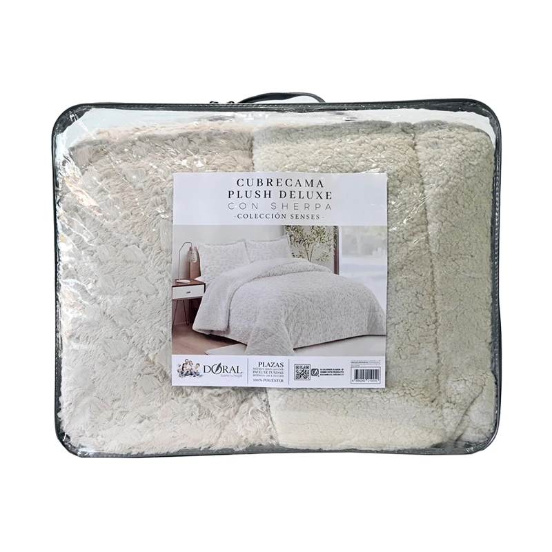 CUBRECAMA DORAL PLUSH SHERPA 2PL D1 BEIGE - 4