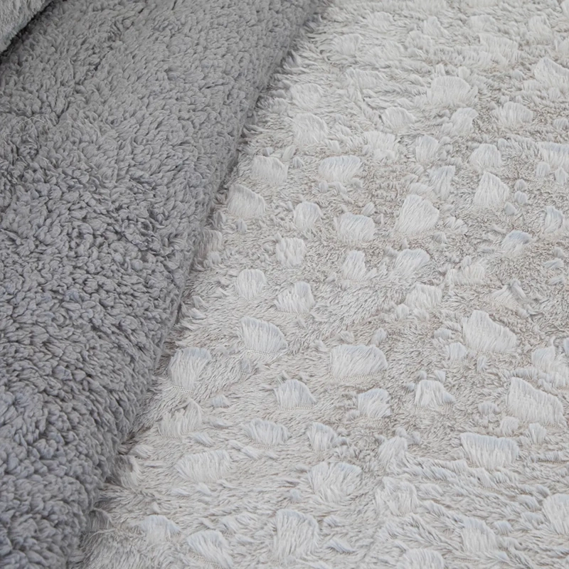 CUBRECAMA DORAL PLUSH SHERPA 2PL D1 GRIS - 3