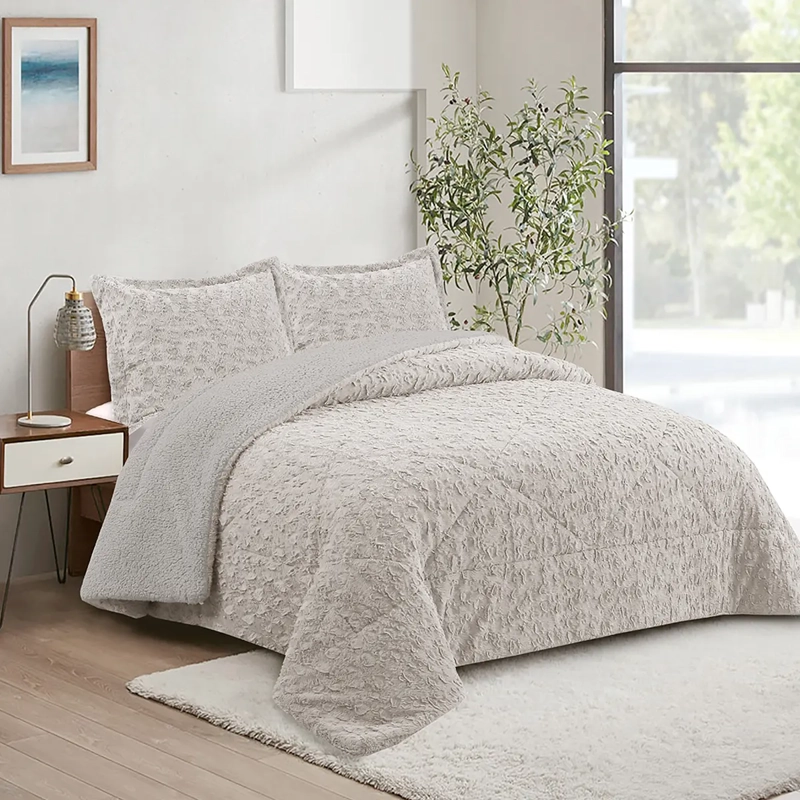 CUBRECAMA DORAL PLUSH SHERPA KING D1 BEIGE - 3
