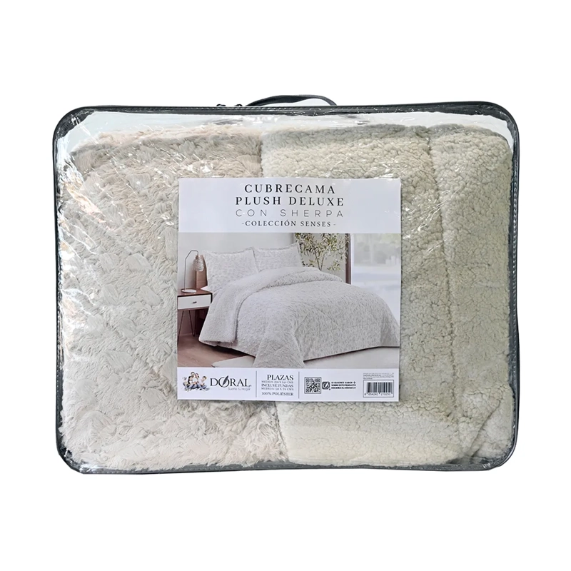 CUBRECAMA DORAL PLUSH SHERPA KING D1 BEIGE - 4