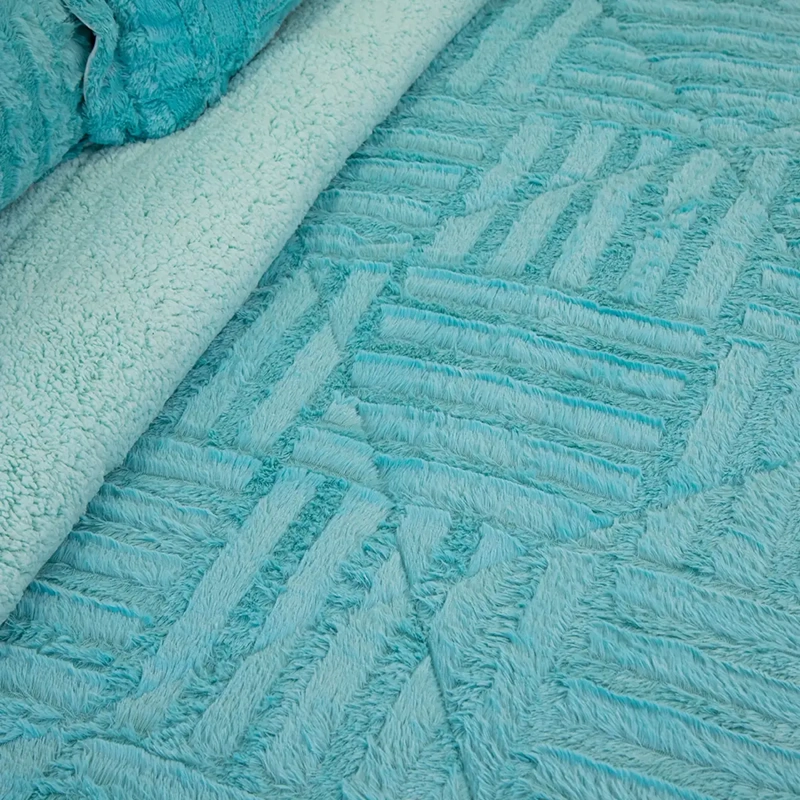 CUBRECAMA DORAL PLUSH SHERPA KING D2 TURQUESA - 3