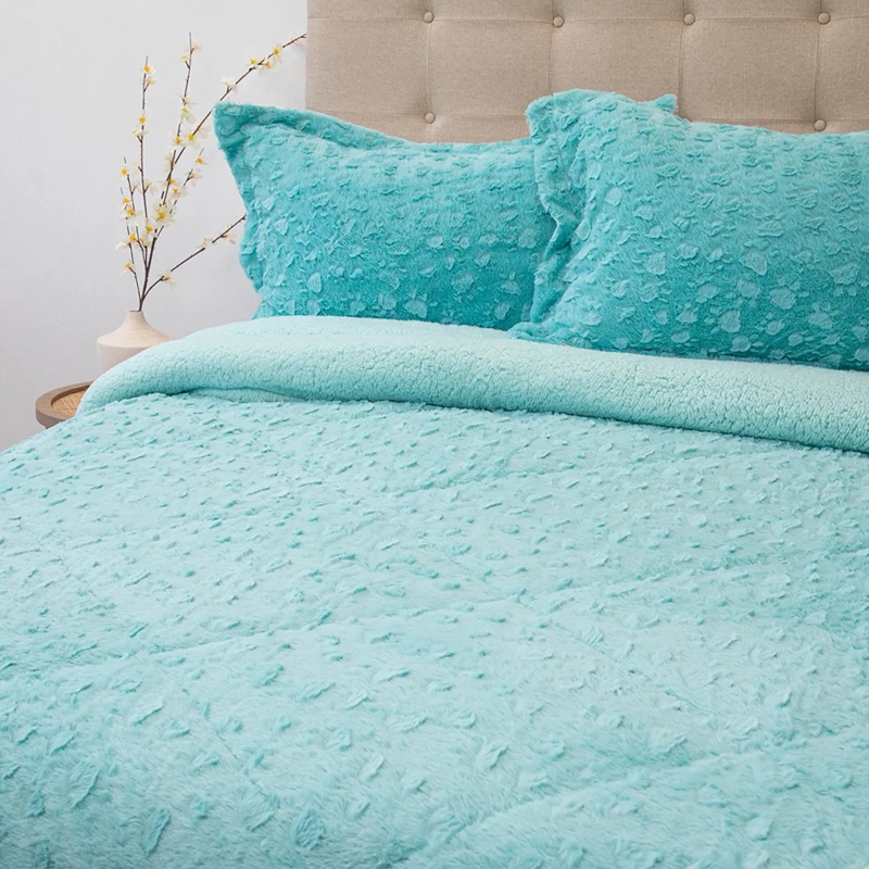 CUBRECAMA DORAL PLUSH SHERPA SÚPER KING D1 TURQUESA - 2