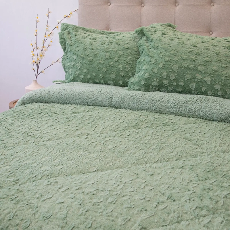 CUBRECAMA DORAL PLUSH SHERPA SÚPER KING D1 VERDE - 2