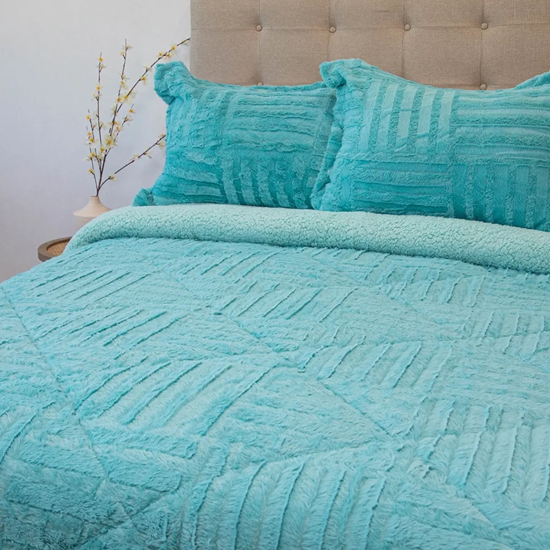 CUBRECAMA DORAL PLUSH SHERPA SÚPER KING D2 TURQUESA - 2