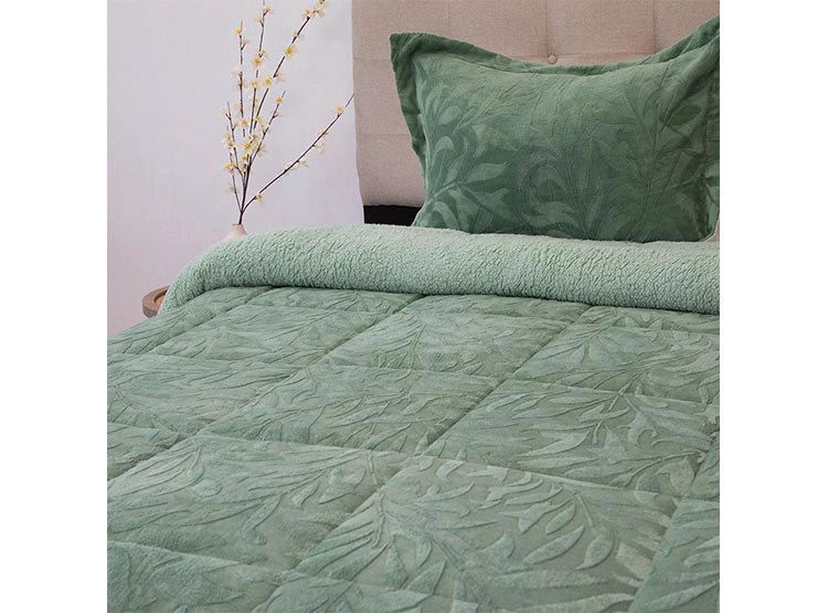 CUBRECAMA DORAL SENSES SHERPA 1.5PL D1 VERDE - 2