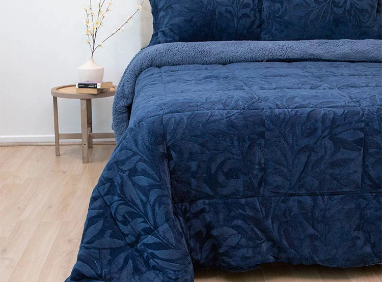 CUBRECAMA DORAL SENSES SHERPA 2PL D1 AZUL - 1