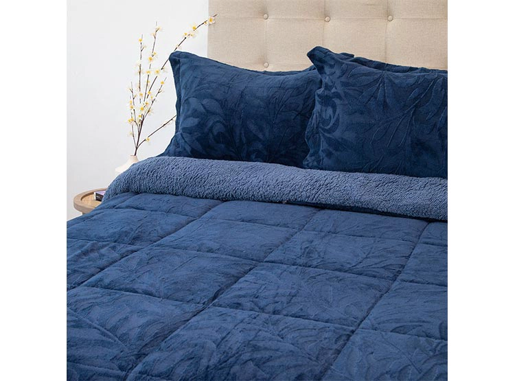 CUBRECAMA DORAL SENSES SHERPA 2PL D1 AZUL - 2