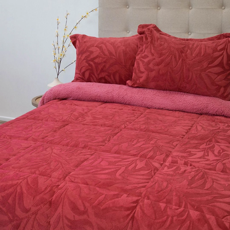 CUBRECAMA DORAL SENSES SHERPA 2PL D1 GUINDA - 2
