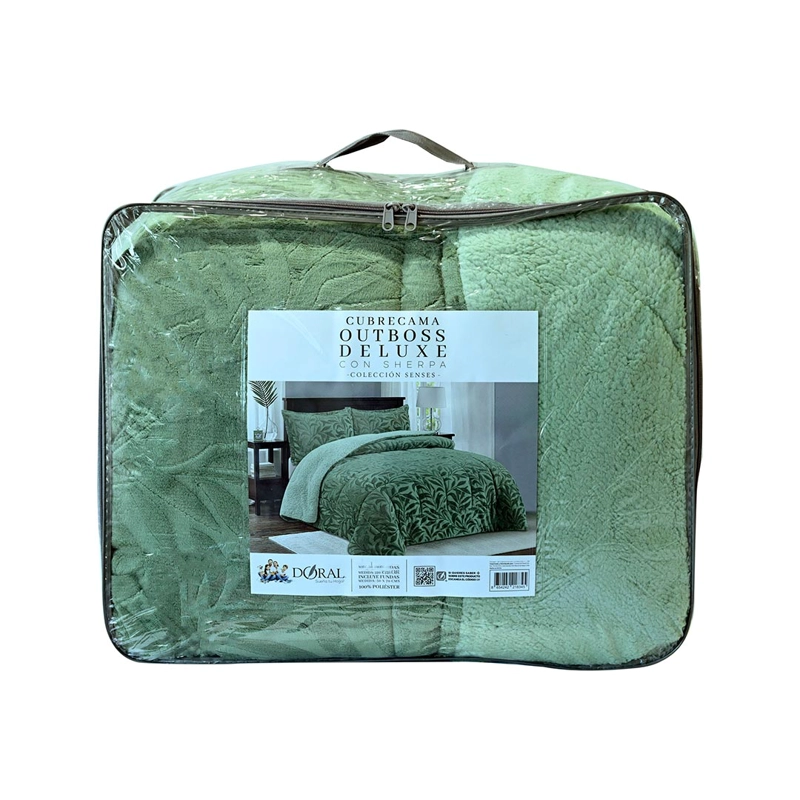 CUBRECAMA DORAL SENSES SHERPA 2PL D1 VERDE - 5