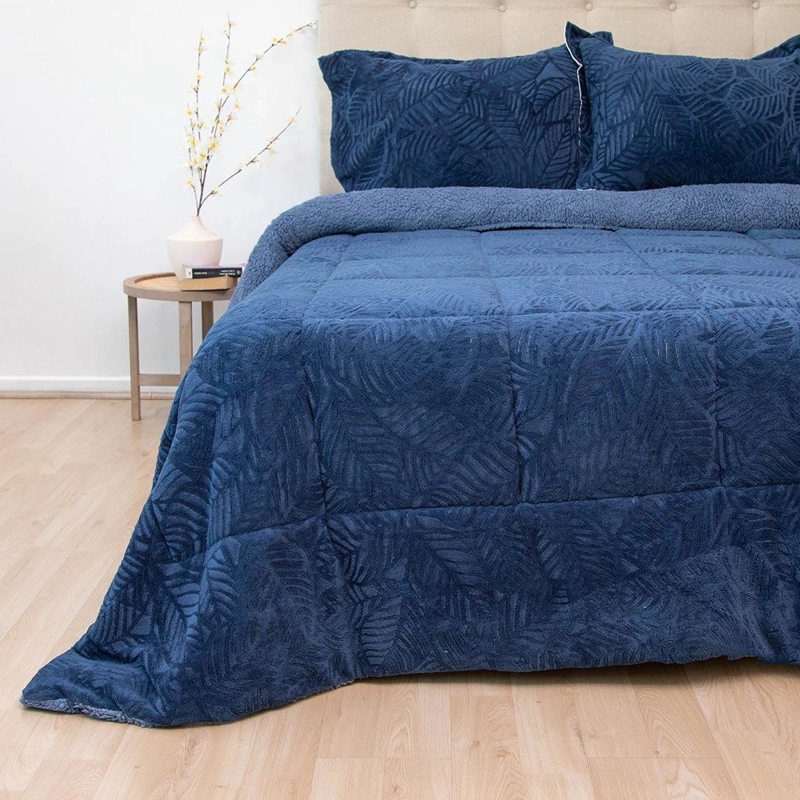 CUBRECAMA DORAL SENSES SHERPA 2PL D2 AZUL - 1