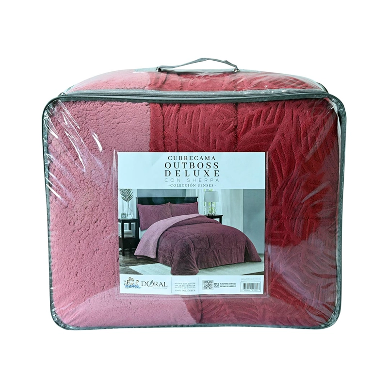 CUBRECAMA DORAL SENSES SHERPA 2PL D2 GUINDA - 4