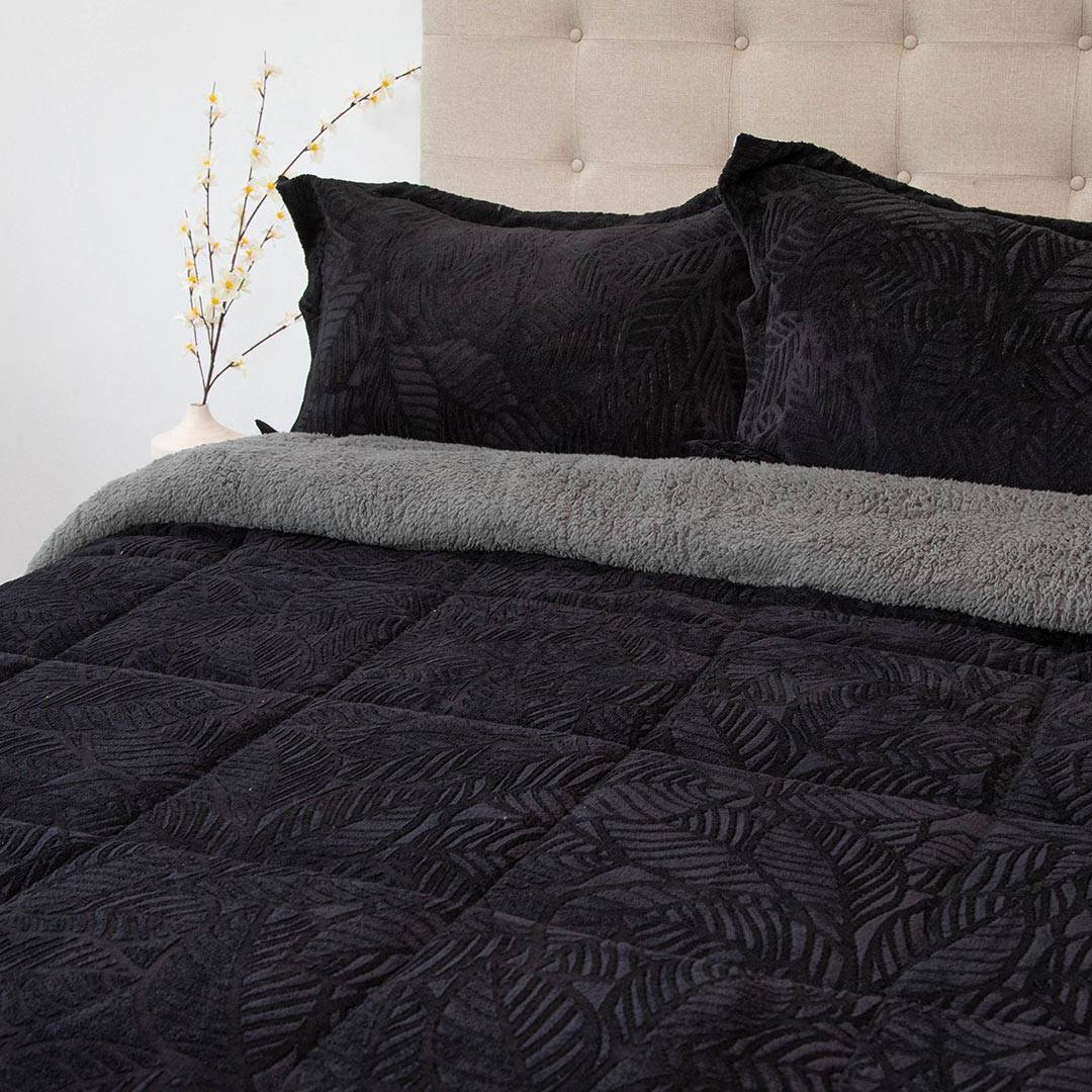 CUBRECAMA DORAL SENSES SHERPA 2PL D2 NEGRO - 2