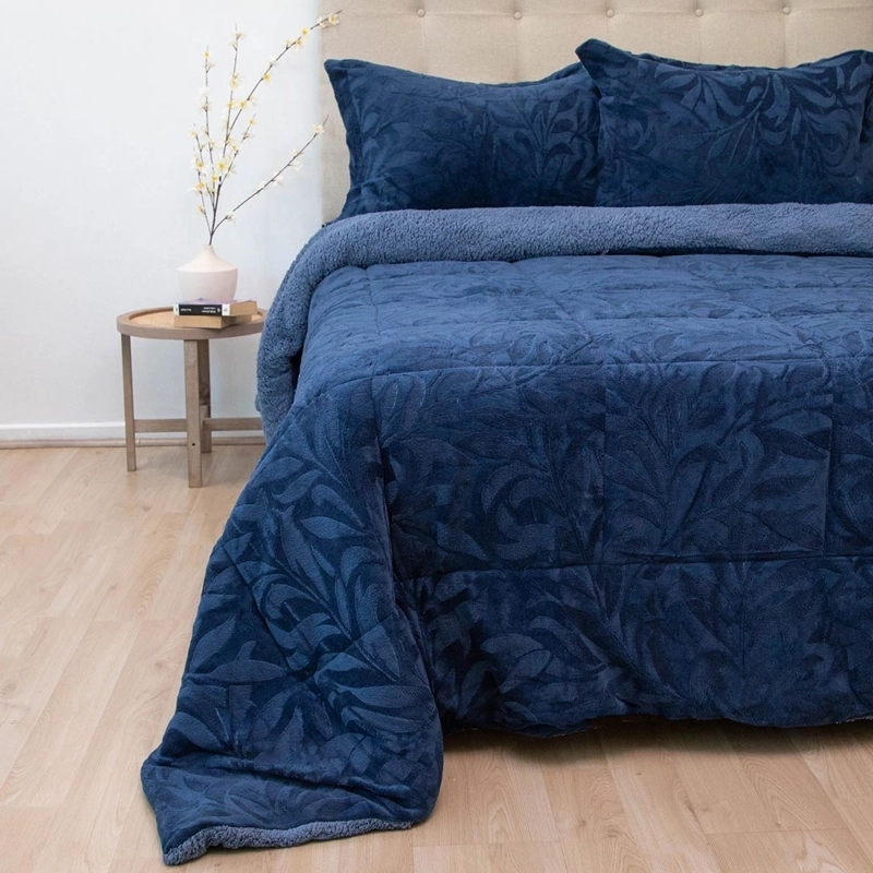 CUBRECAMA DORAL SENSES SHERPA KING D1 AZUL - 1