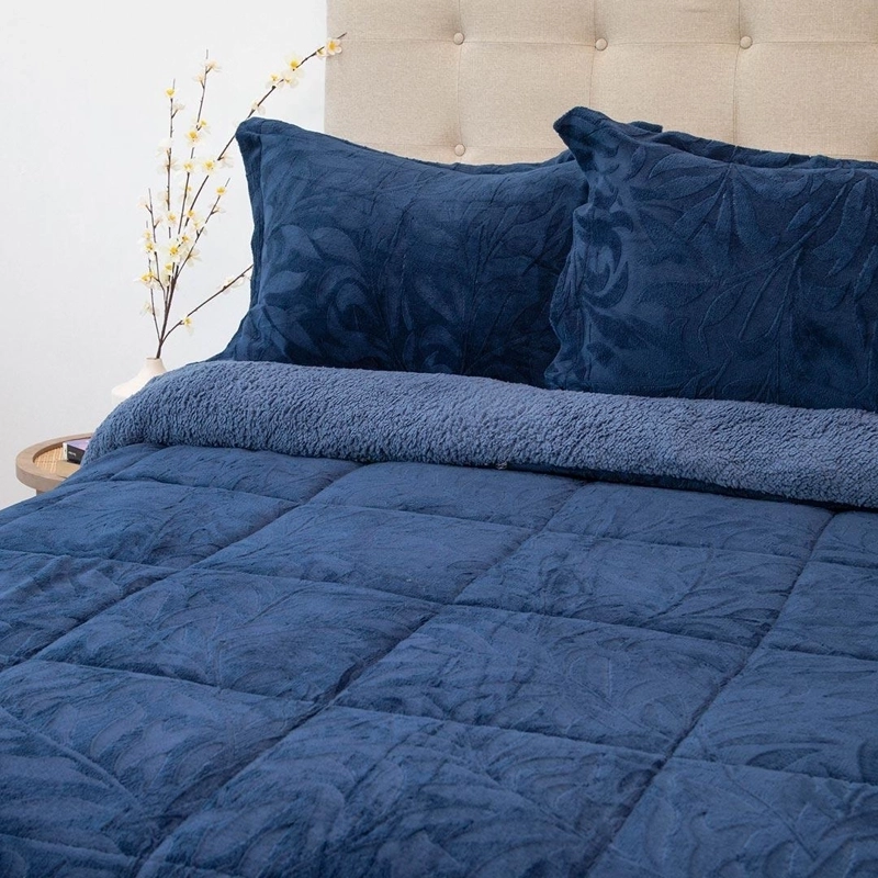 CUBRECAMA DORAL SENSES SHERPA KING D1 AZUL - 2