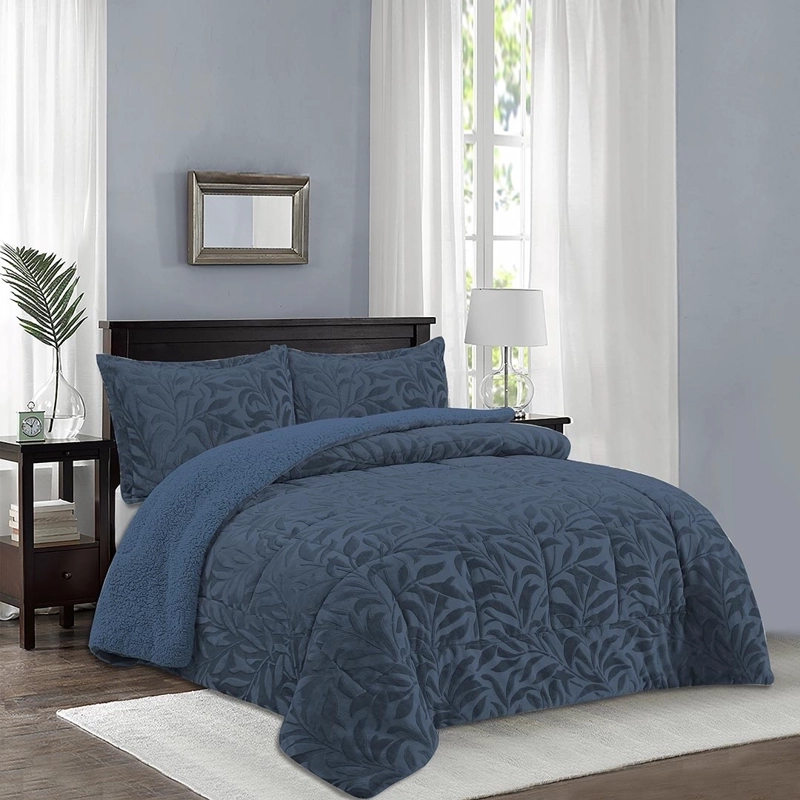 CUBRECAMA DORAL SENSES SHERPA KING D1 AZUL - 4