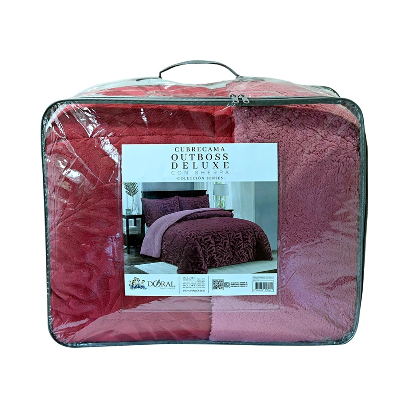 CUBRECAMA DORAL SENSES SHERPA KING D1 GUINDA - 4