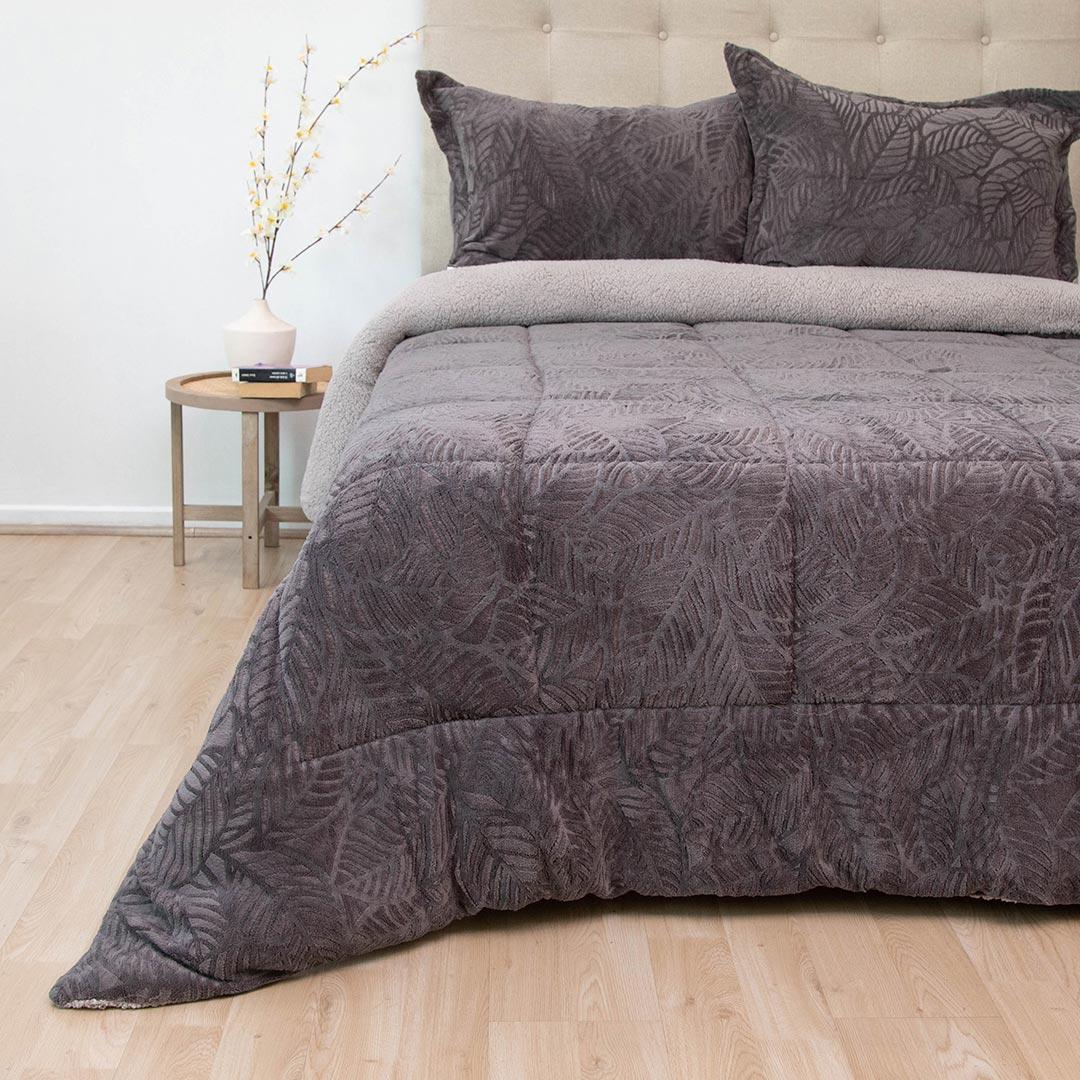 CUBRECAMA DORAL SENSES SHERPA KING D2 GRIS - 1
