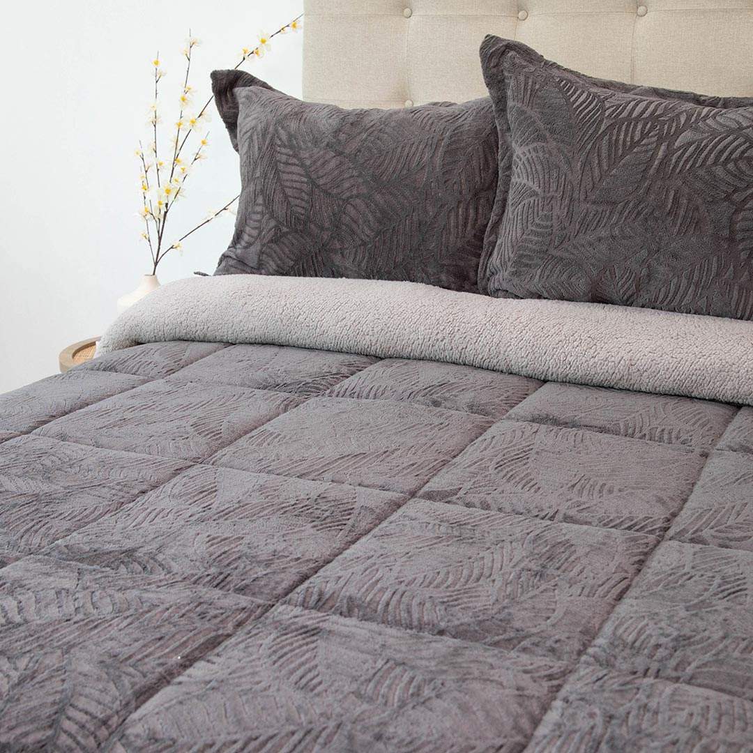 CUBRECAMA DORAL SENSES SHERPA KING D2 GRIS - 2
