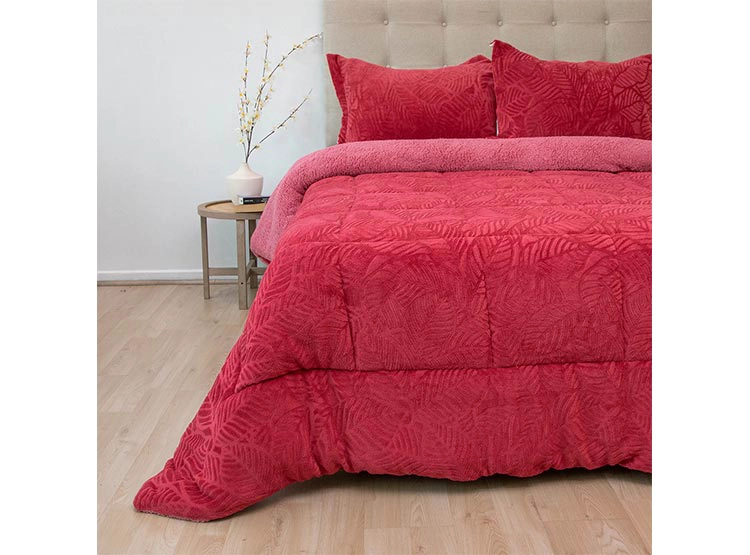 CUBRECAMA DORAL SENSES SHERPA SÚPER KING D2 GUINDA - 1
