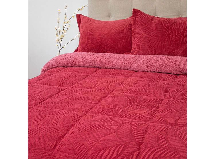 CUBRECAMA DORAL SENSES SHERPA SÚPER KING D2 GUINDA - 2