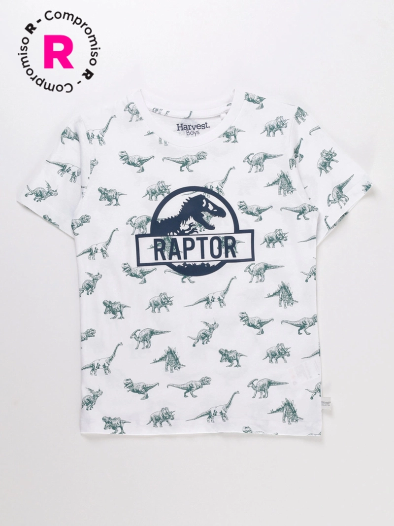 POLERA MANGA CORTA ALGODÓN NIÑO HARVEST PRINT