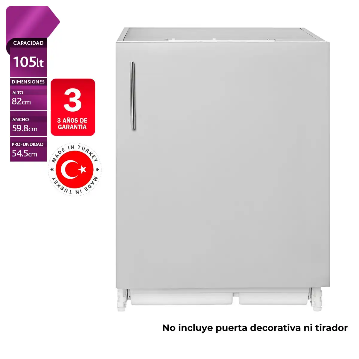 REFRIGERADOR TEKA MONOPUERTA 105 LT DEFROST RSR 41160 BU