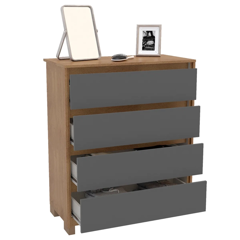CÓMODA VEKKA HOME COIMBRA 4 CAJONES GRIS - 4