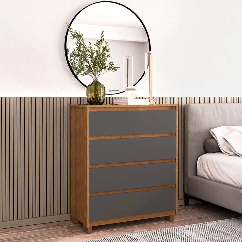 CÓMODA VEKKA HOME COIMBRA 4 CAJONES GRIS - 8