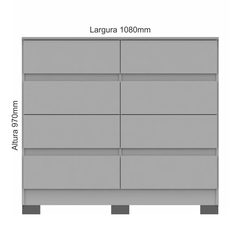CÓMODA VEKKA HOME LARA 8 CAJONES GRIS - 7