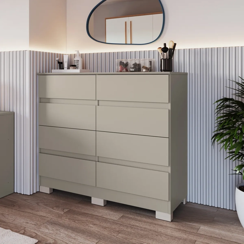 CÓMODA VEKKA HOME LARA 8 CAJONES GRIS - 8