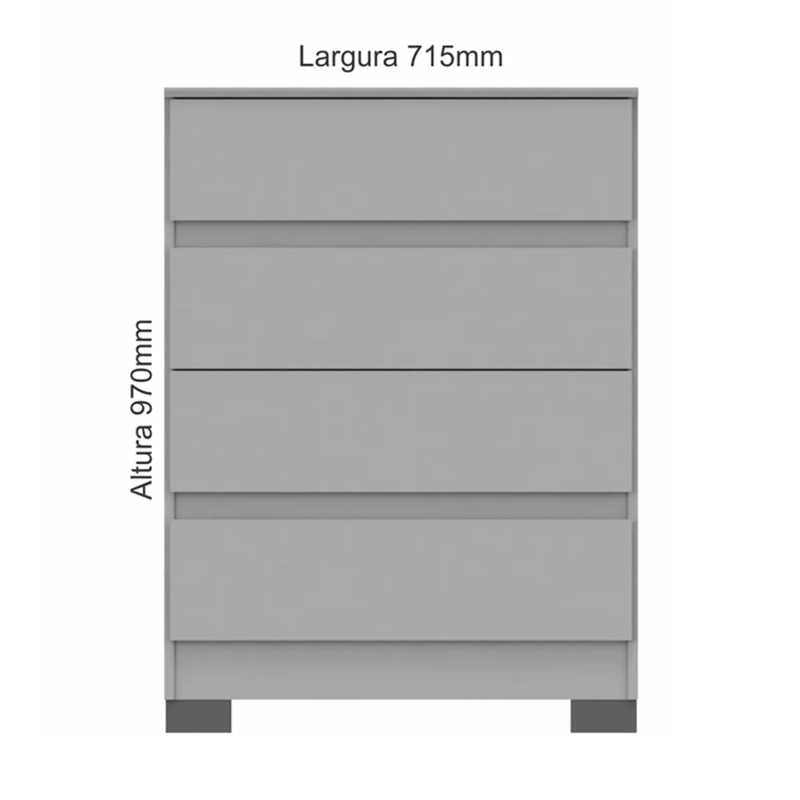 CÓMODA VEKKA HOME MAIA 4 CAJONES GRIS - 7