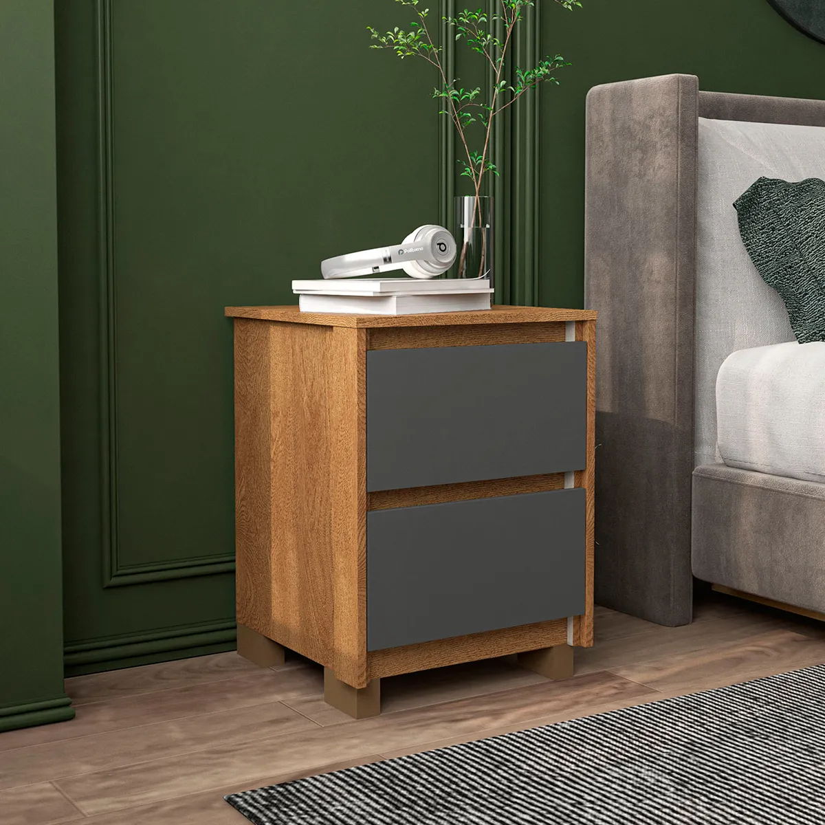 VELADOR VEKKA HOME COIMBRA 2 CAJONES GRIS - 8
