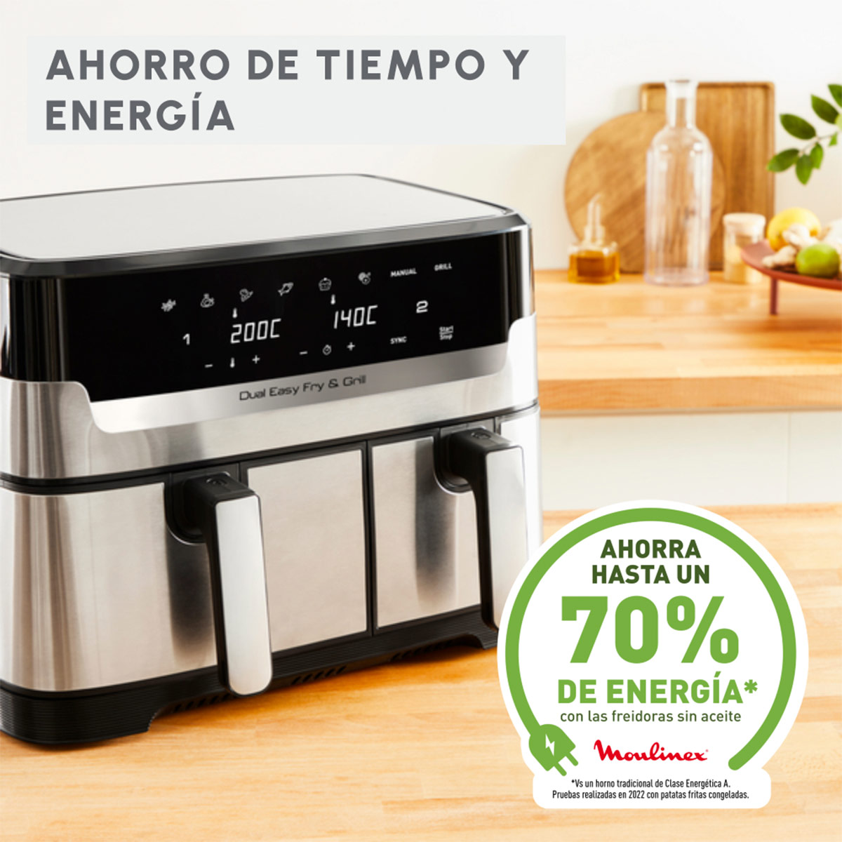 FREIDORA MOULINEX 8.3 LT EASY FRY & GRILL DUAL EZ905D20 - 6