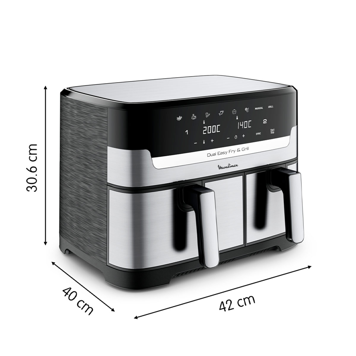 FREIDORA MOULINEX 8.3 LT EASY FRY & GRILL DUAL EZ905D20 - 8