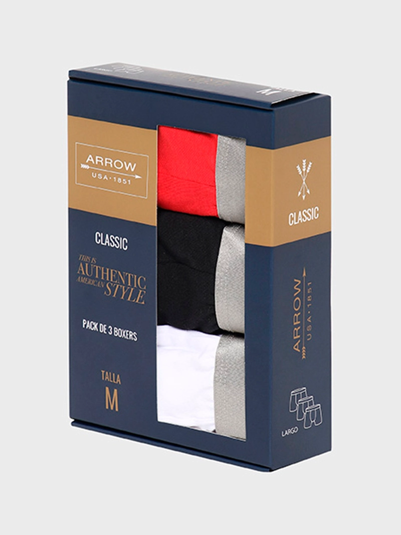 PACK 3 BÓXERS ALGODÓN HOMBRE ARROW MULTICOLOR BOD3003 - 5