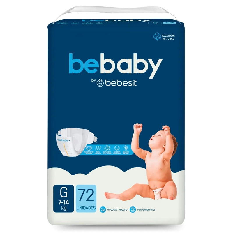 PAÑALES BEBESIT BABY PREMIUM G 72U HIPOALERGENICO - 1