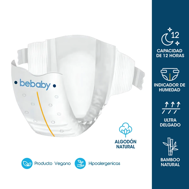 PAÑALES BEBESIT BABY PREMIUM M 80U HIPOALERGENICO - 3