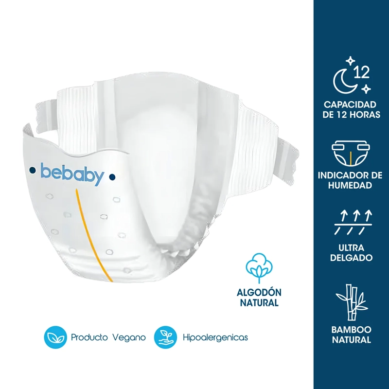 PAÑALES BEBESIT BABY PREMIUM XXG 56U HIPOALERGENICO - 3
