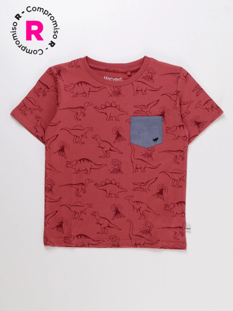 POLERA MANGA CORTA ALGODÓN NIÑO HARVEST PRINT - 1