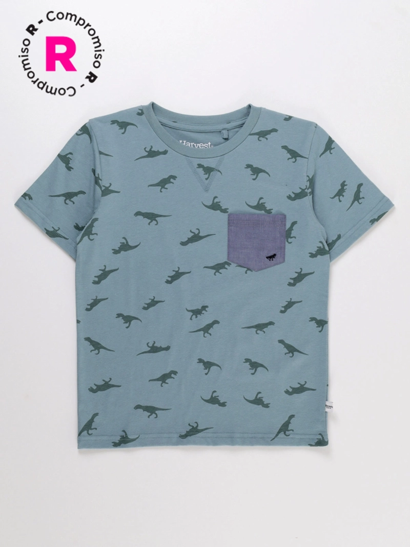 POLERA MANGA CORTA ALGODÓN NIÑO HARVEST PRINT - 1