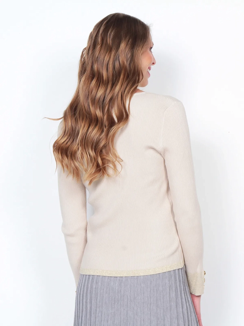 SWEATER MUJER WADOS MANGA LARGA BOTONES ELEGANTES - 4