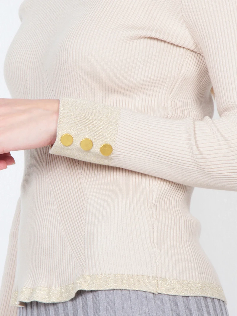 SWEATER MUJER WADOS MANGA LARGA BOTONES ELEGANTES - 6
